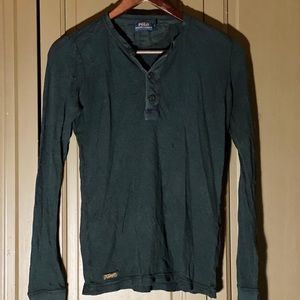 POLO RALPH LAUREN Black Waffle Henley